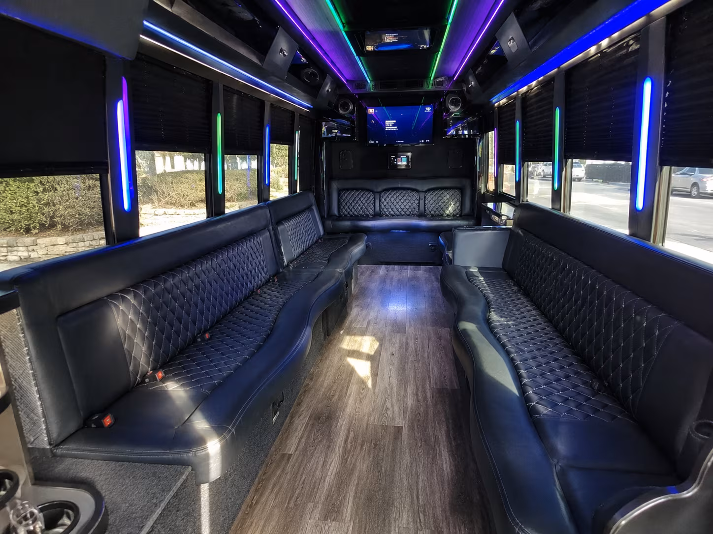 pearland 15 passenger party bus interior