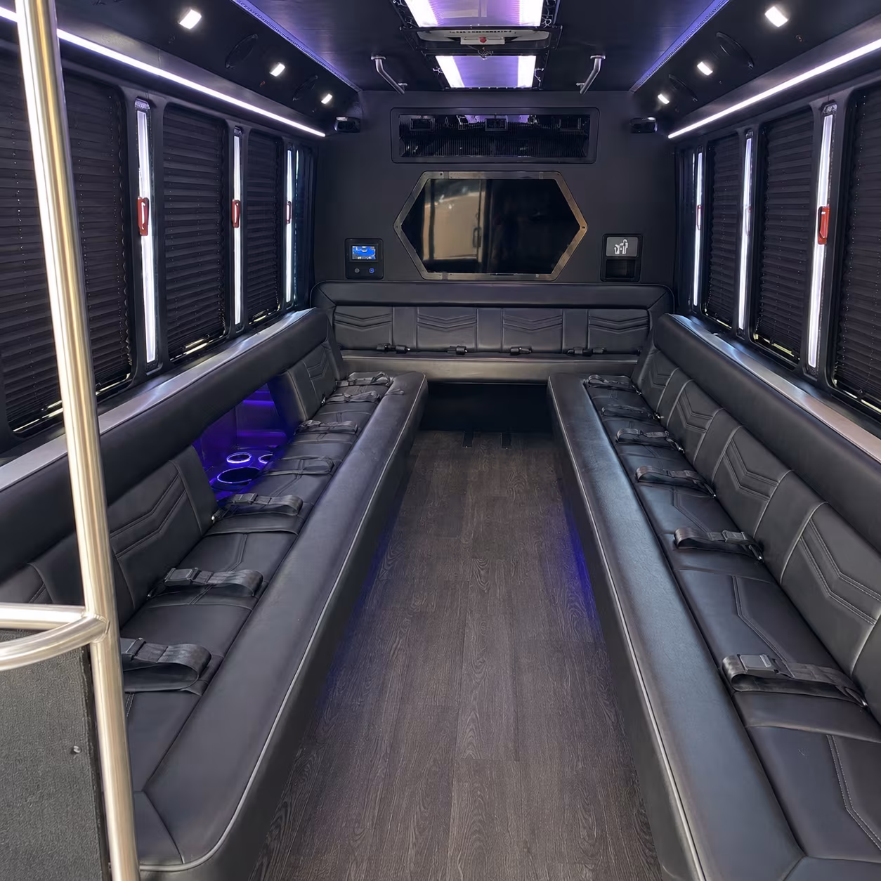 pearland 18 passenger party bus interior