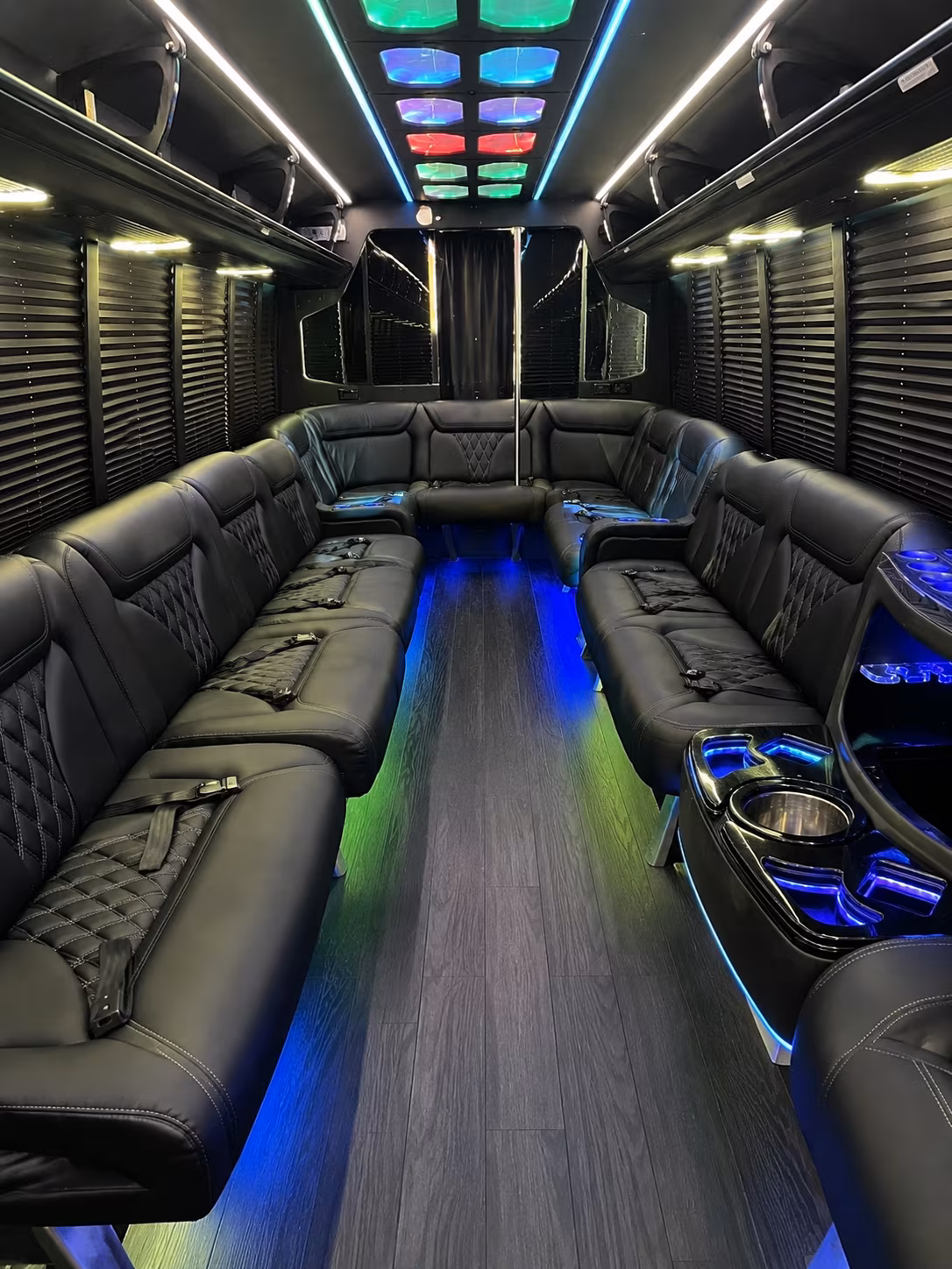 pearland 20 passenger party bus interior