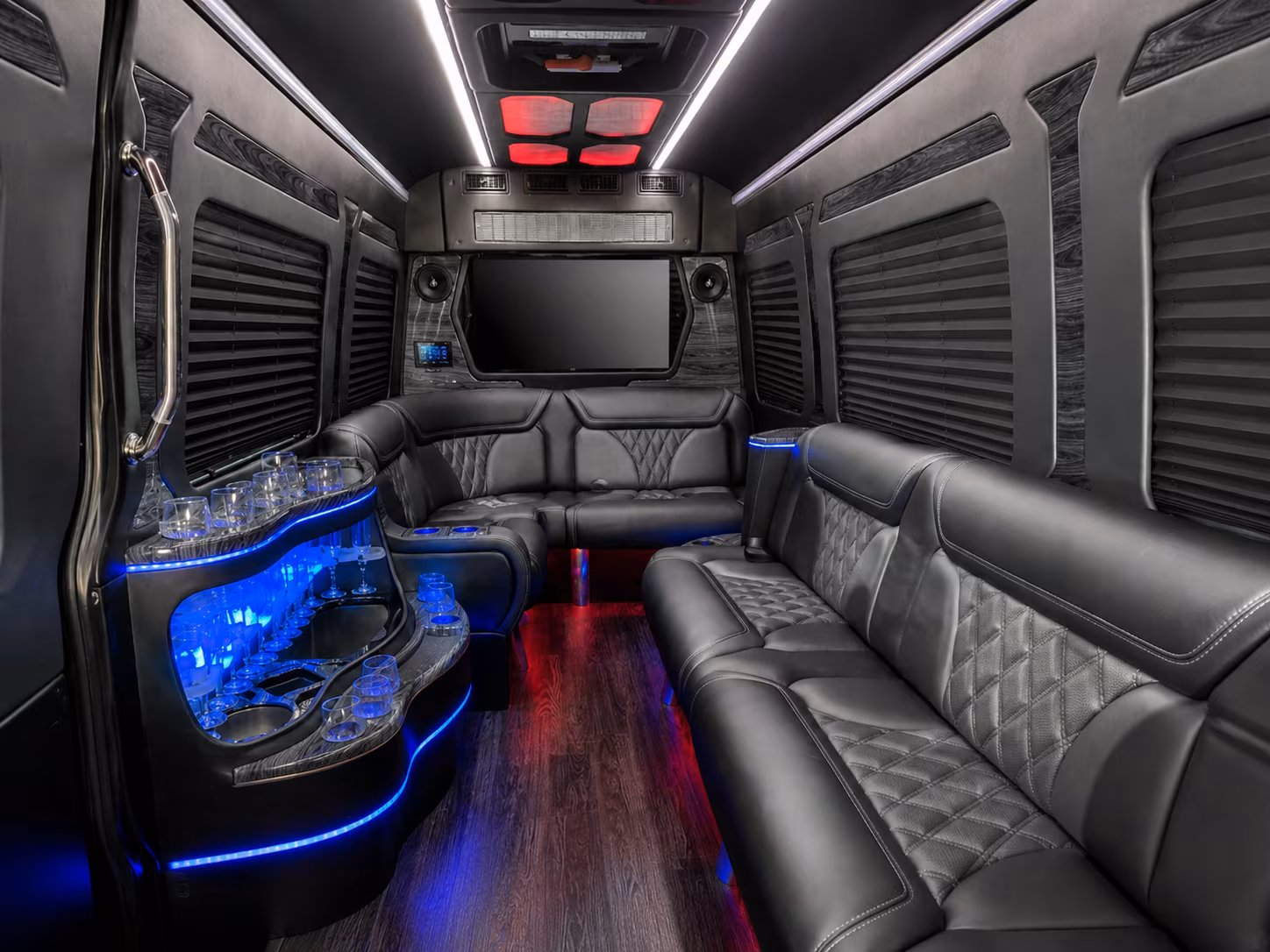 pearland 25 passenger party bus interior