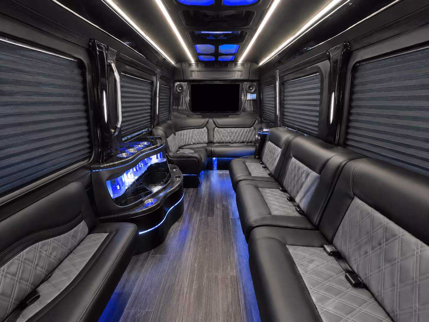 pearland 50 passenger party bus inside